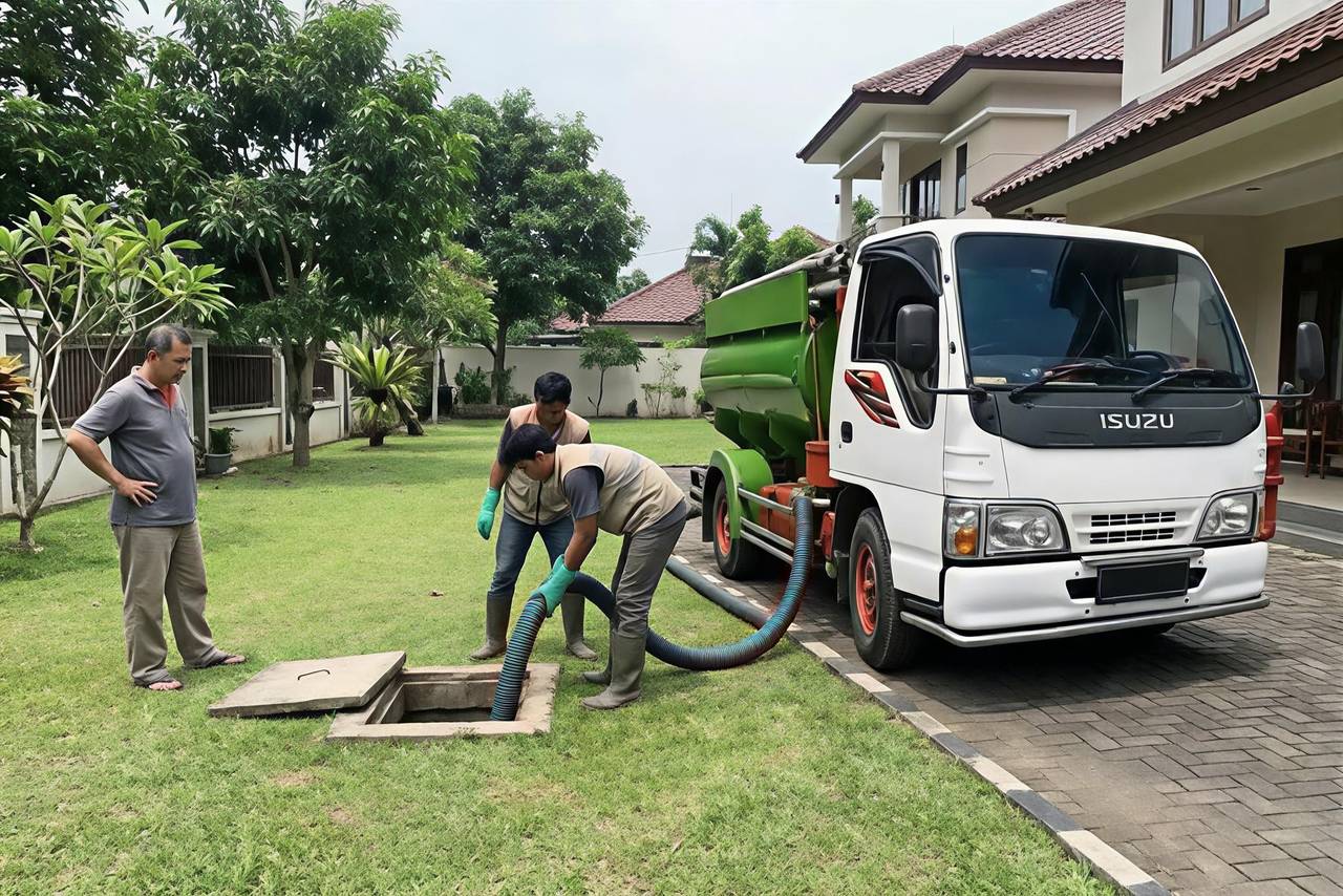 Proses penanganan sedot septic tank dan WC mampet untuk perumahan di Jawa Timur
